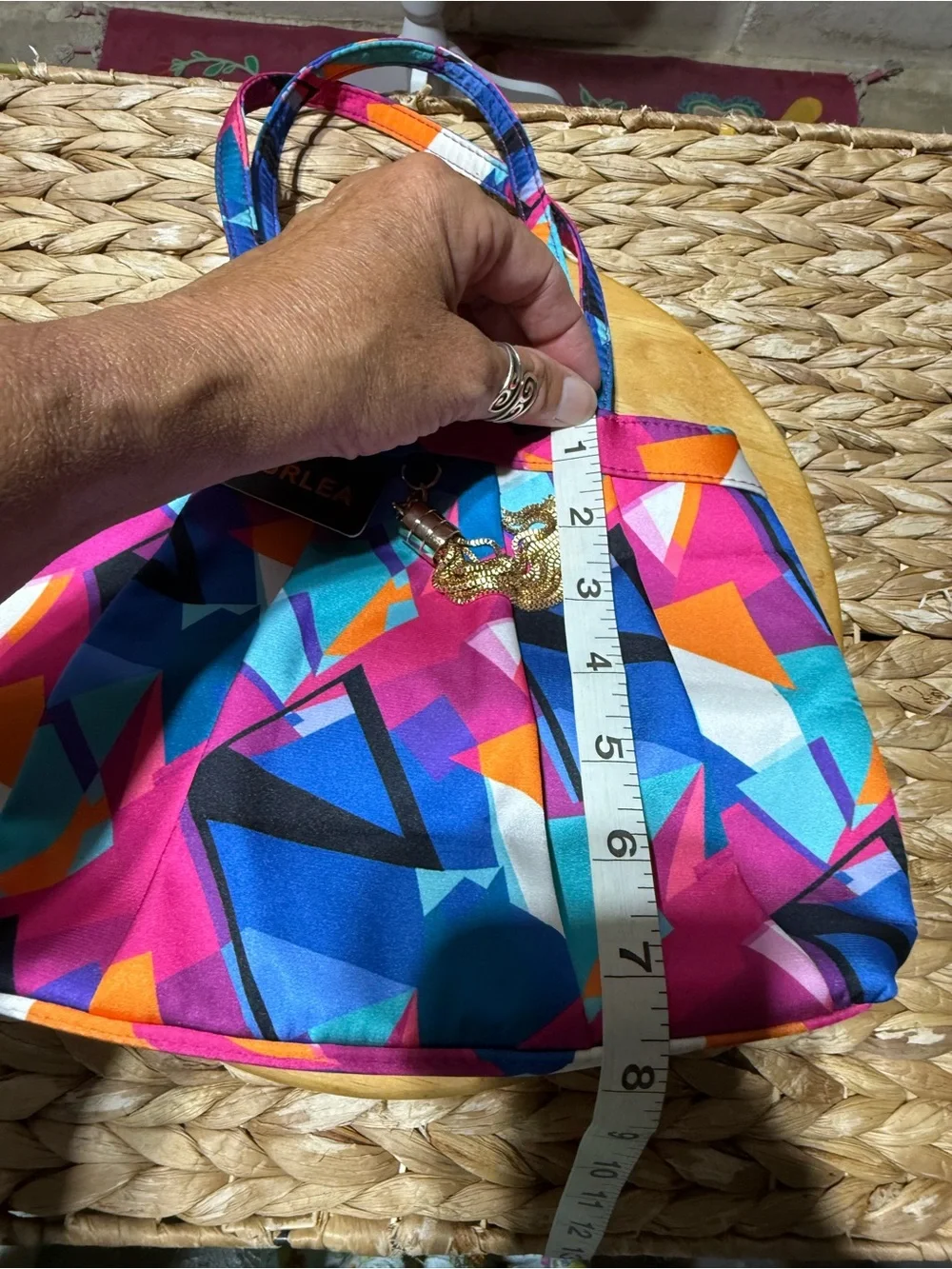 Multicolor Geometric Tote - Pink & Blue